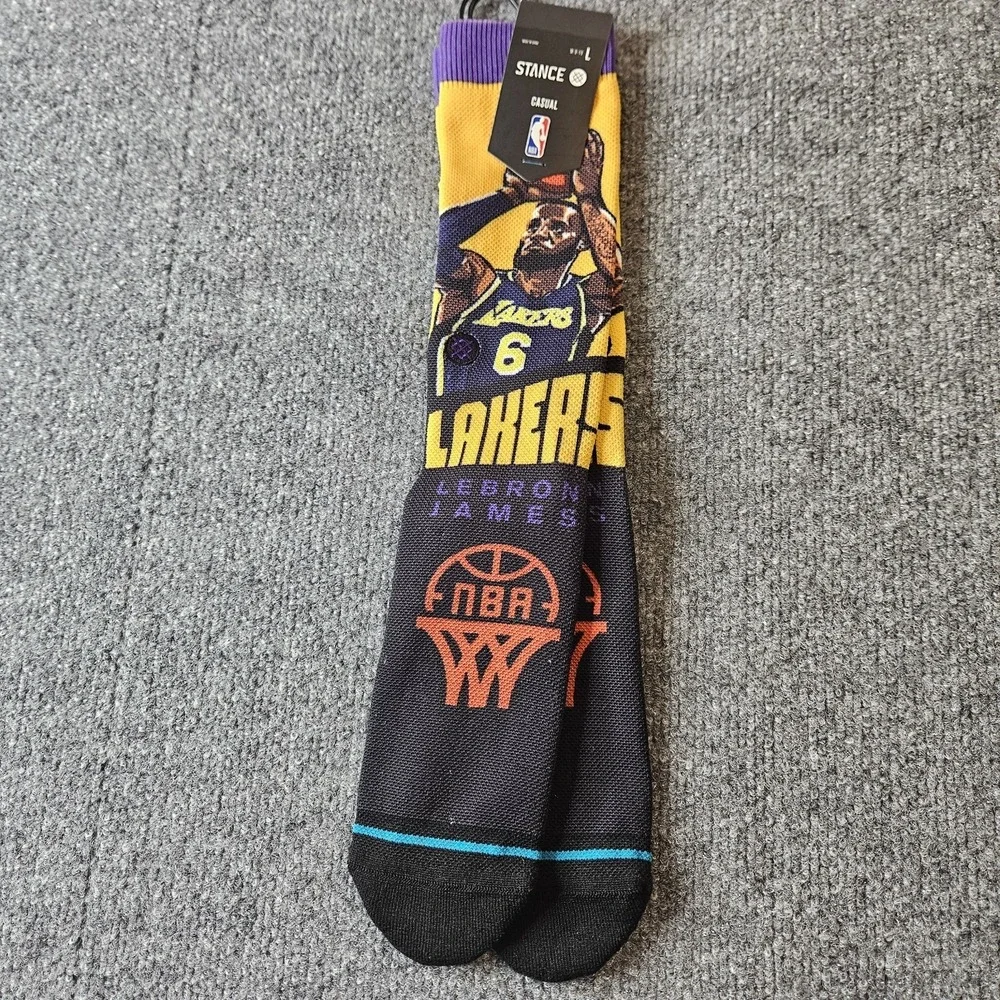 Stance X NBA LeBron James Lakers Crew Socks Size Large Mens 9-13‎ Basketball